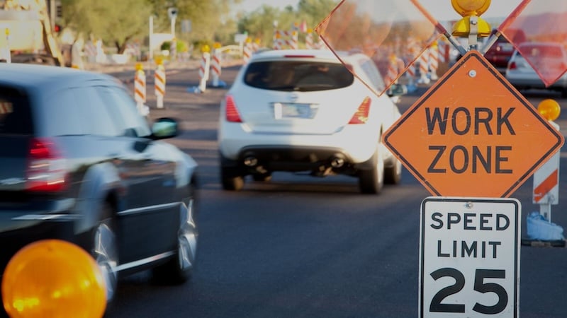cars and road construction